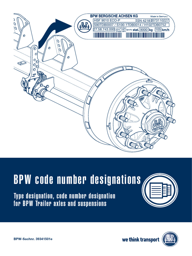 000 BPW Designacion Por Codigos Numericos | PDF | Axle | Trailer (Vehicle)