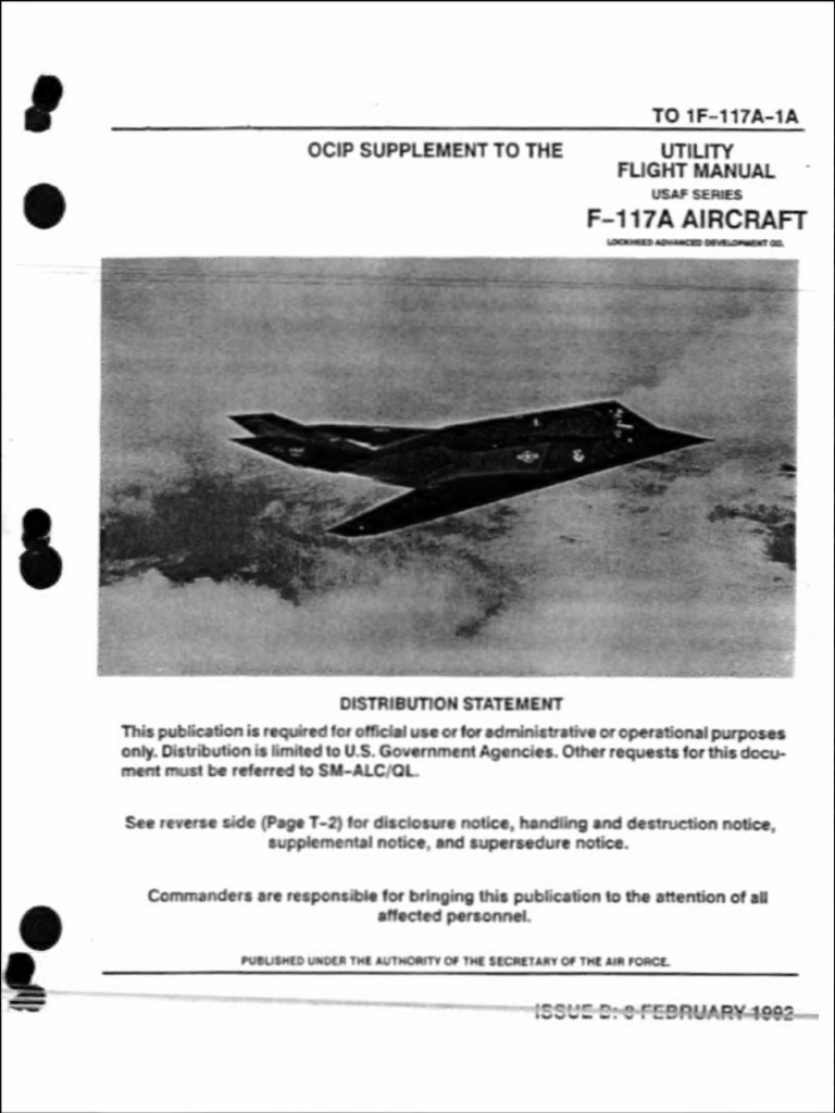 F-117A Flight Manual Supplement | PDF | Aviation | Aerospace