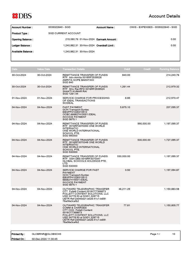 SCB UETR Account Transactions Summary | PDF | Deposit Account | Deposit ...