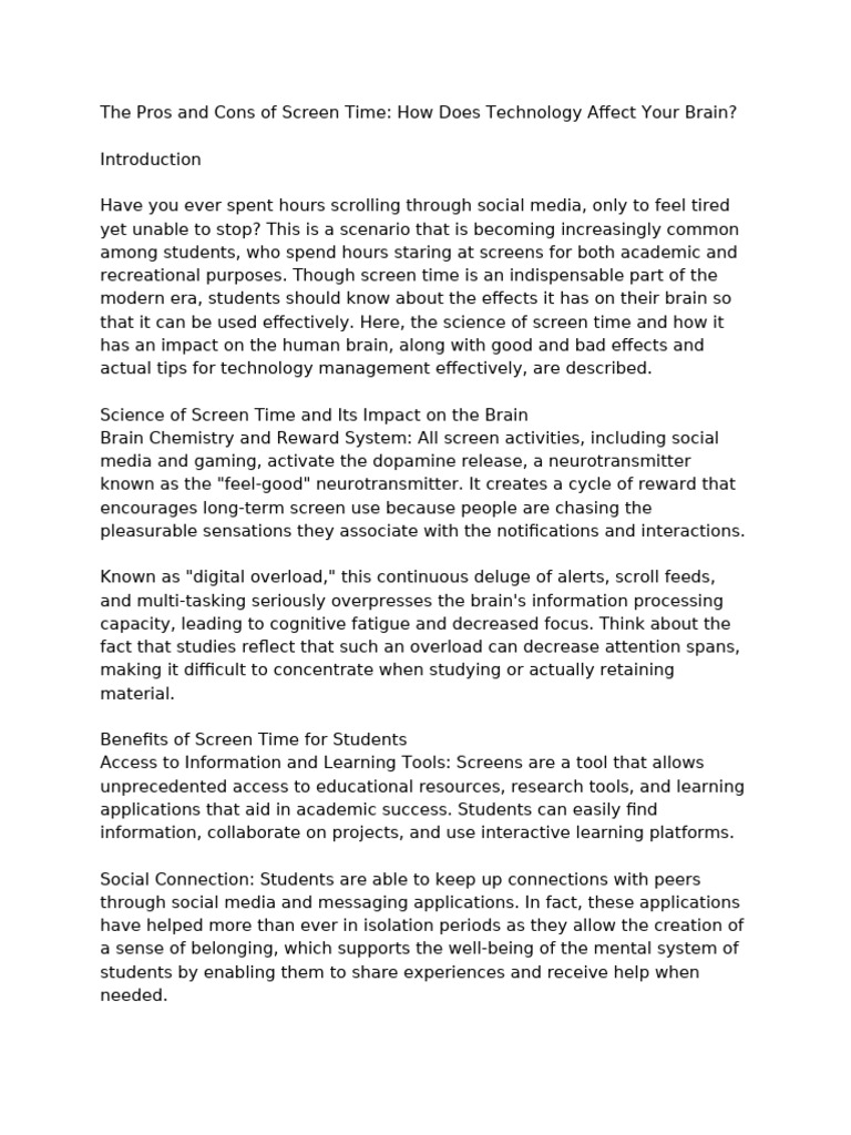 SCREEN TIME | PDF | Sleep | Mental Health
