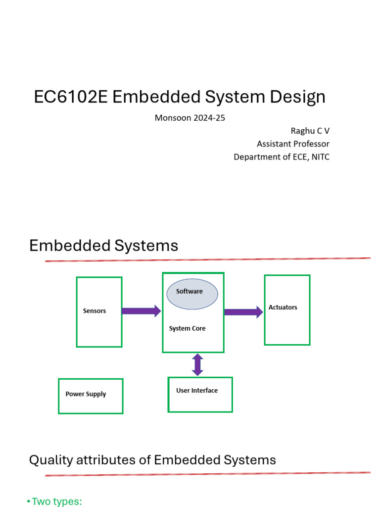 Embedded System Design Quality Attributes | PDF | Central Processing ...
