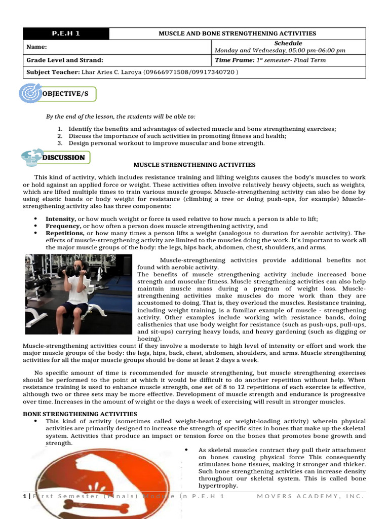 Muscle and Bone Strengthening Guide | PDF | Strength Training | Aerobic ...