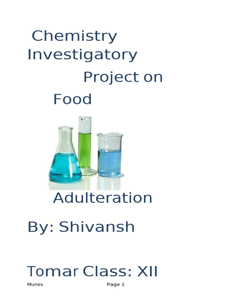 Food Adulteration Investigatory Project | PDF | Foods | Chili Pepper