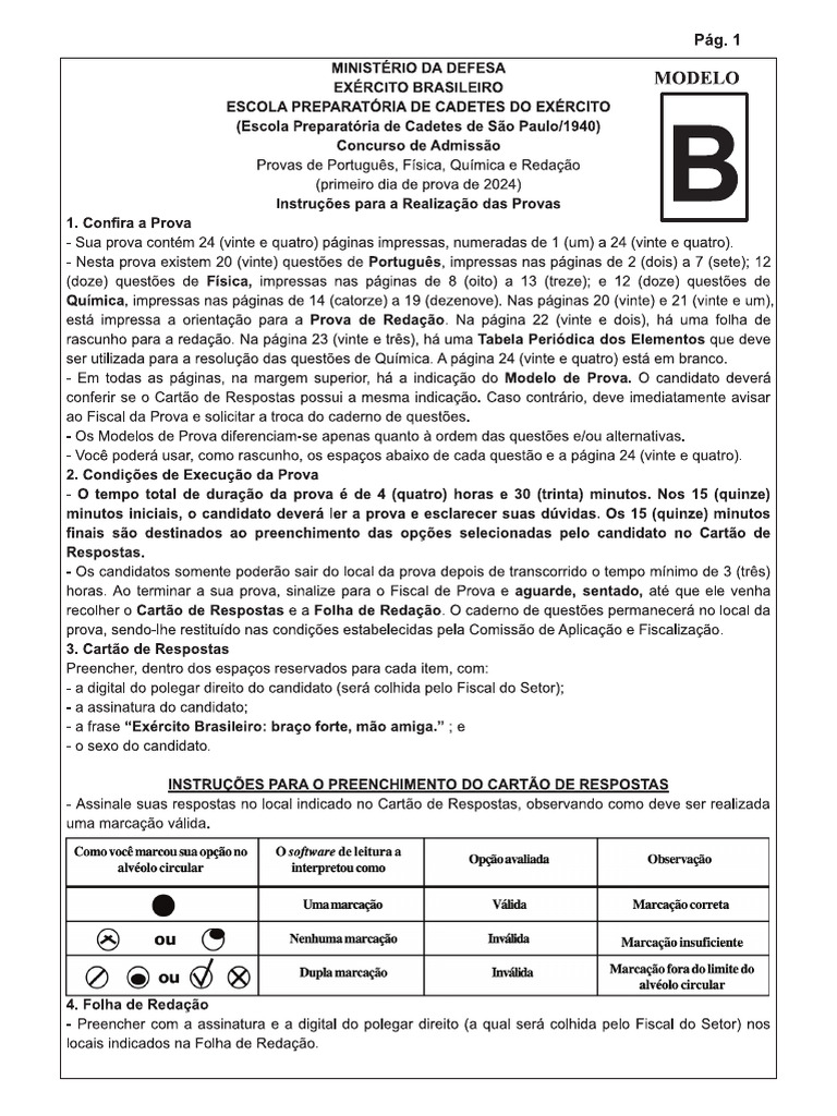2024 Prova Modelo B | PDF