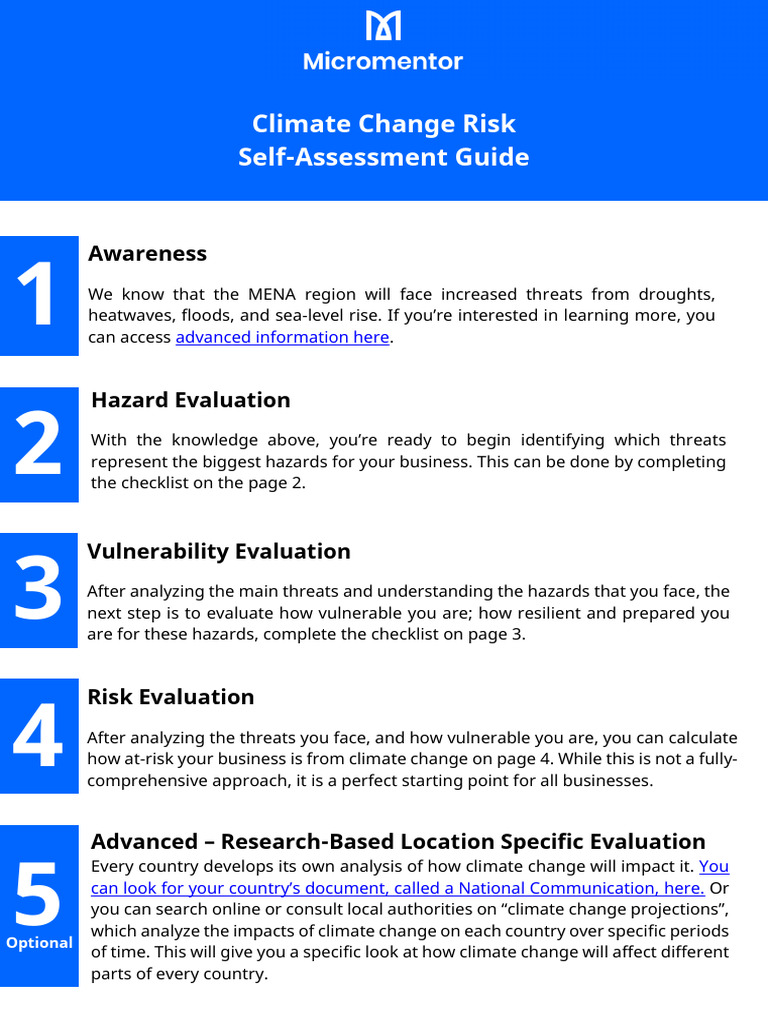 Climate Change Risk Self-Assessment Guide | PDF | Risk | Climate Resilience
