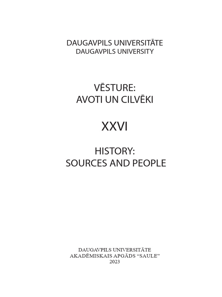 Vesture Avoti Un Cilveki XXVI 2023 3 | PDF