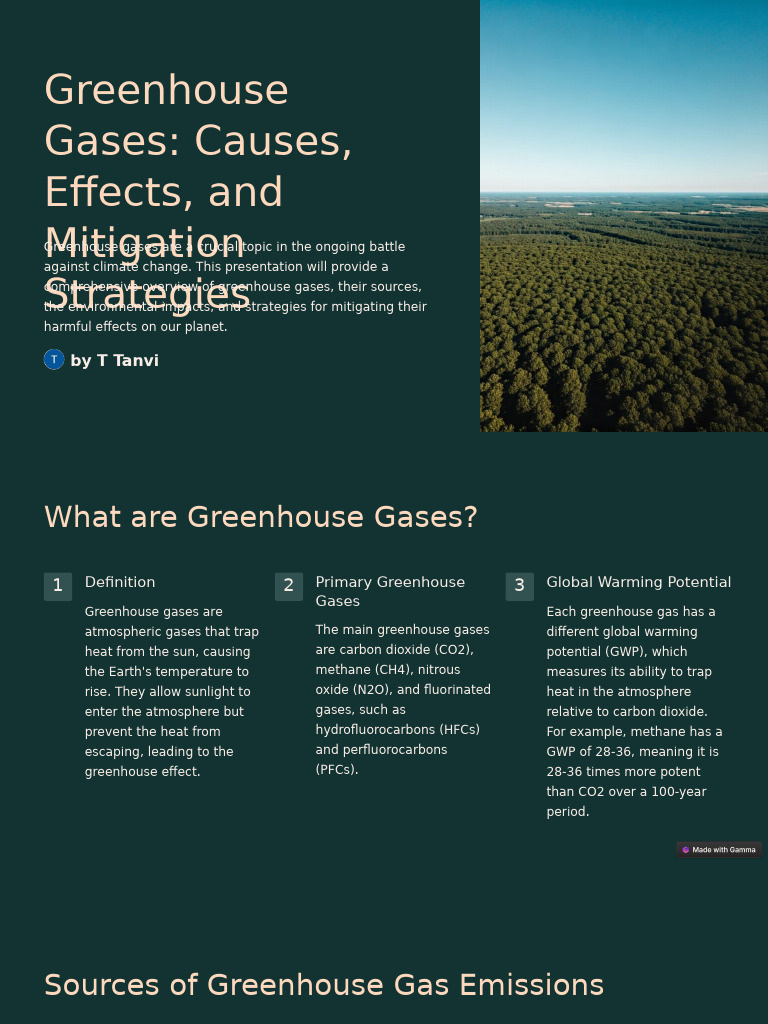 Greenhouse Gases: Causes and Solutions | PDF | Climate Change ...