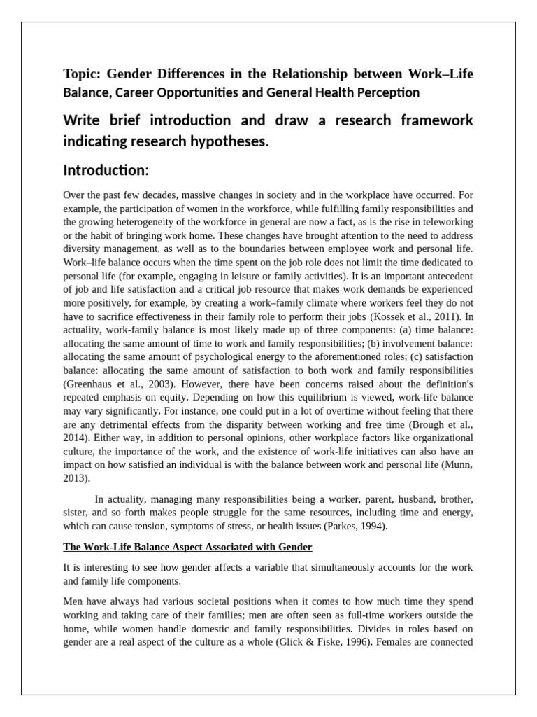 The Impact of Gender Differences On Work | PDF | Gender | Gender Studies
