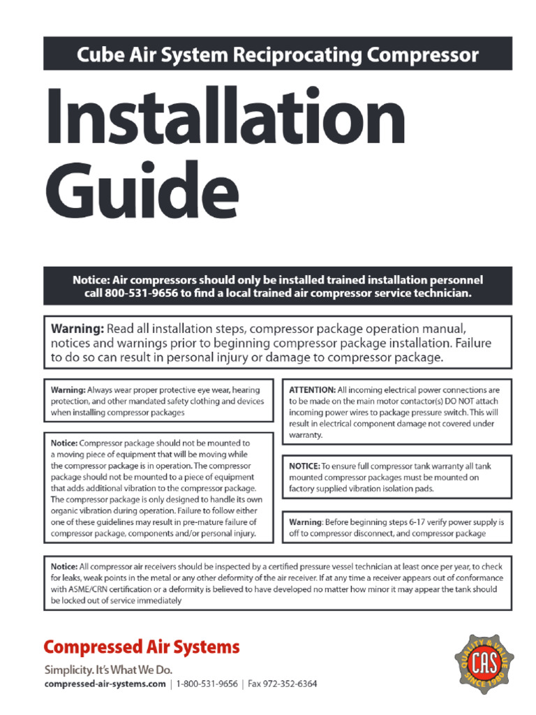 Compressor Install | PDF