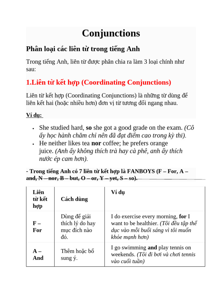 Conjunctions | PDF