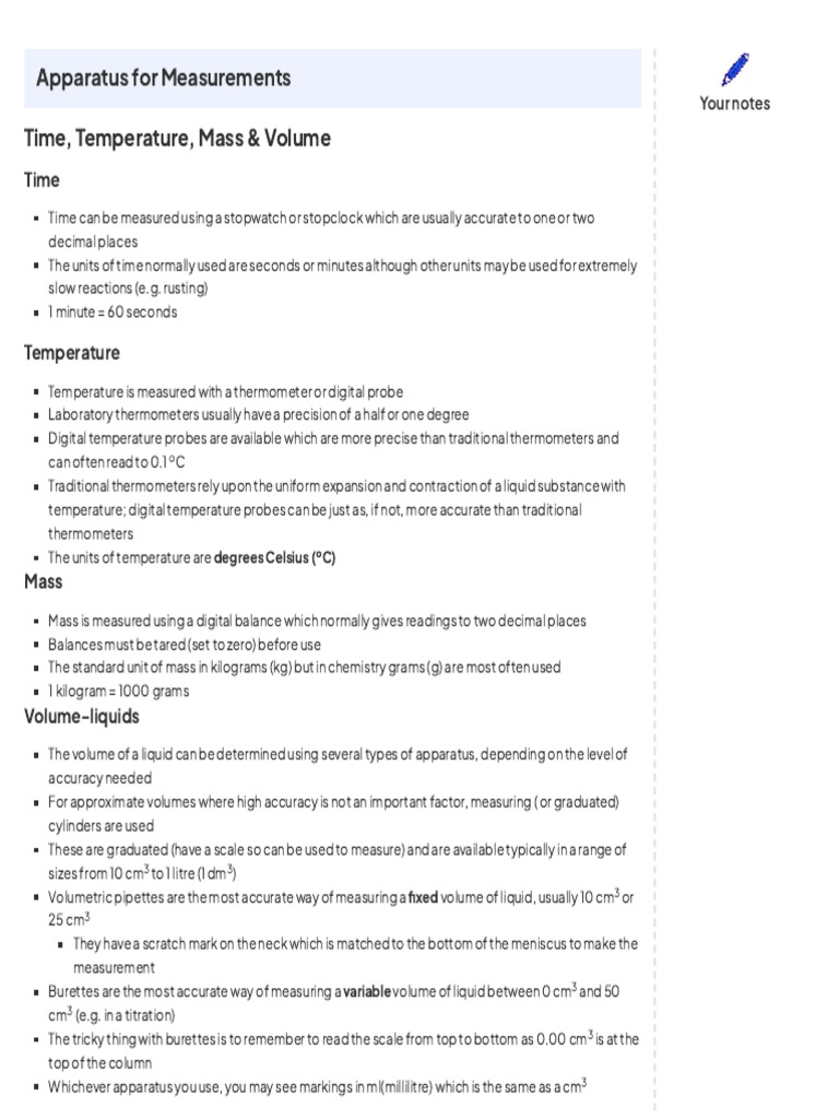 Measurement Techniques in Laboratory Science | PDF | Temperature ...
