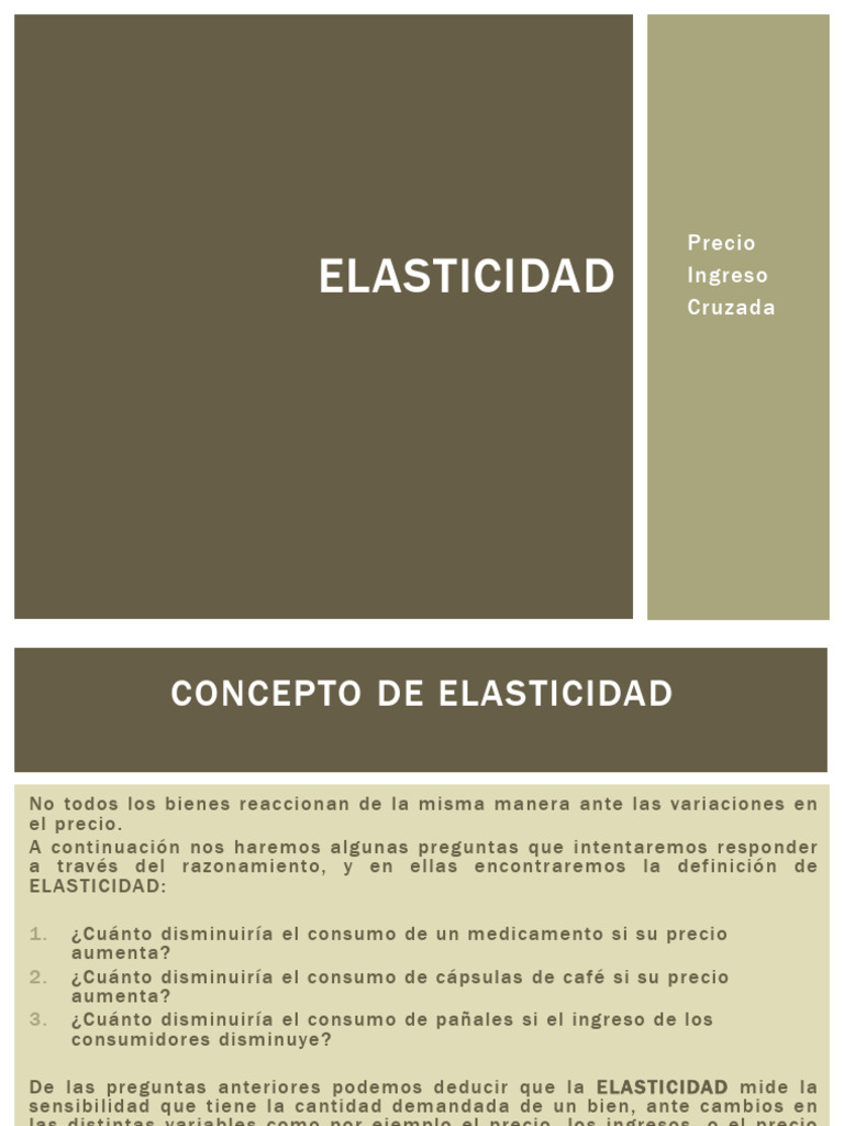 Elasticidad: Precio, Ingreso y Cruzada | PDF | Elasticidad (economía ...