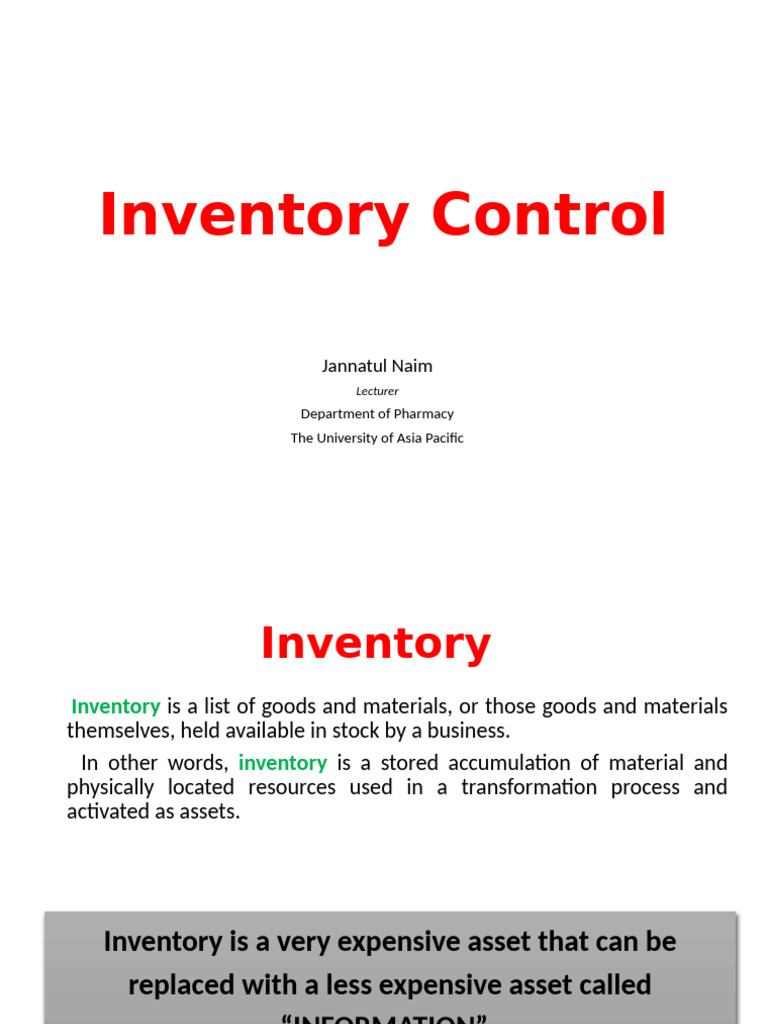 Comprehensive Guide to Inventory Control | PDF | Inventory | Economies