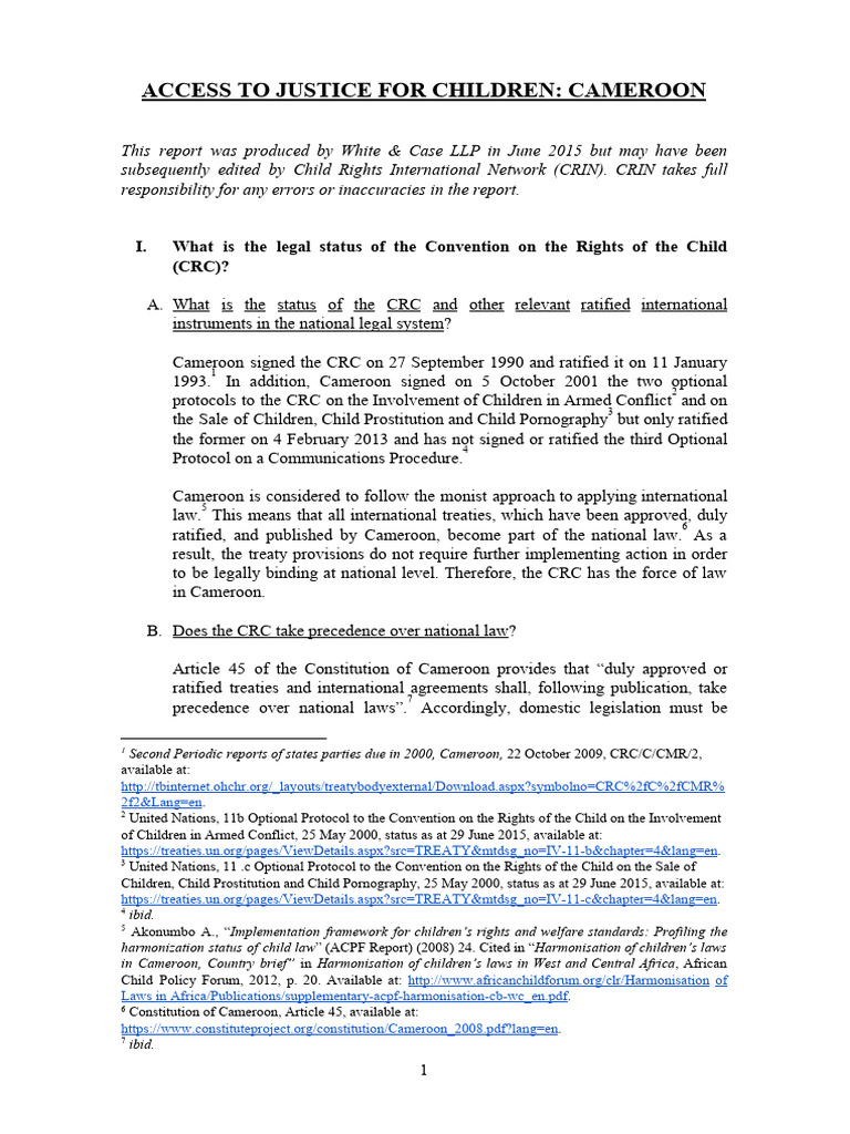 Cameroon Access To Justice | PDF | Appeal | Convention On The Rights Of ...