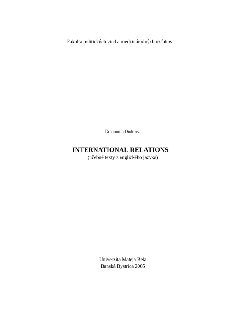 International Relation + Vocabulary | PDF | Soviet Union | World Politics