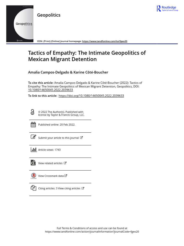 17-Tactics of Empathy - The Intimate Geopolitics of Mexican Migrant ...