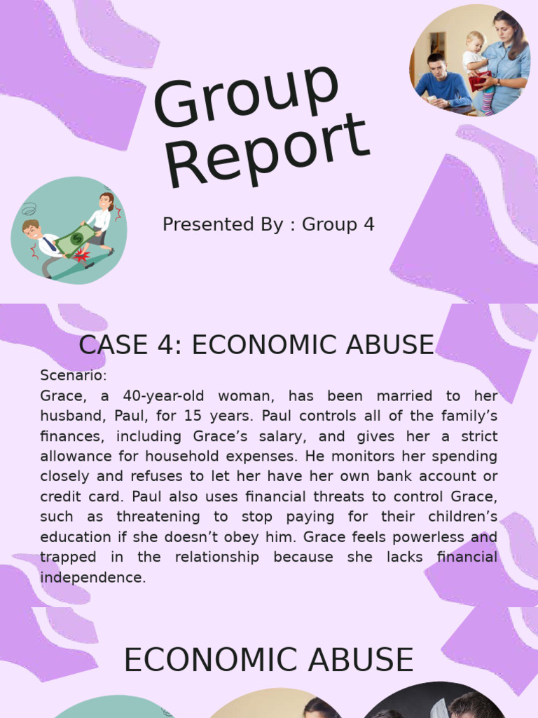 Purple Abstract Group Project Presentation | PDF | Domestic Violence ...