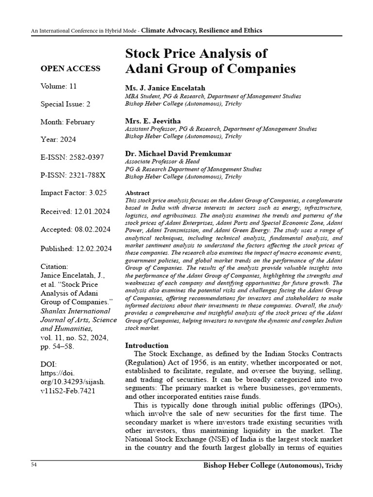 Adani Group Stock Price Analysis | PDF | Economies | Financial Economics