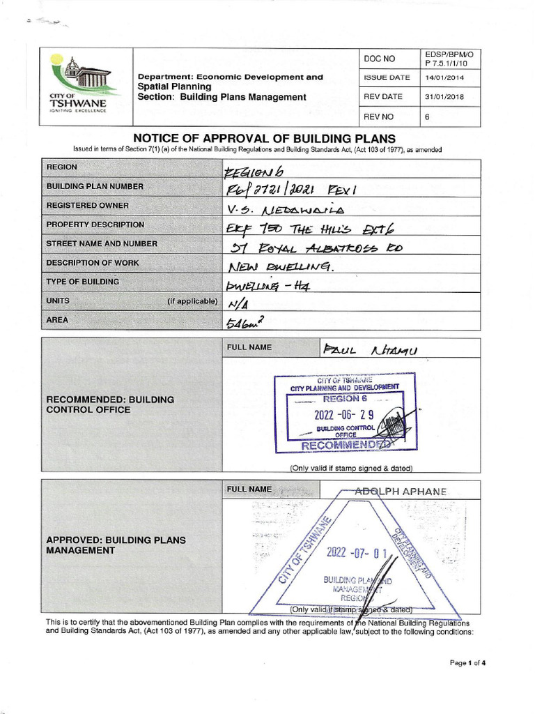 NOTICE OF APPROVAL OF BUILDING PLANS-min | PDF