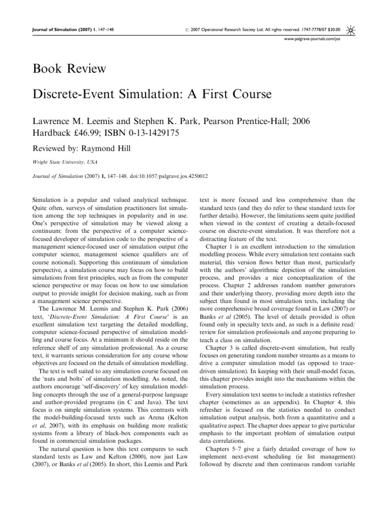 Discrete-Event Simulation A F | PDF | Simulation | Computing