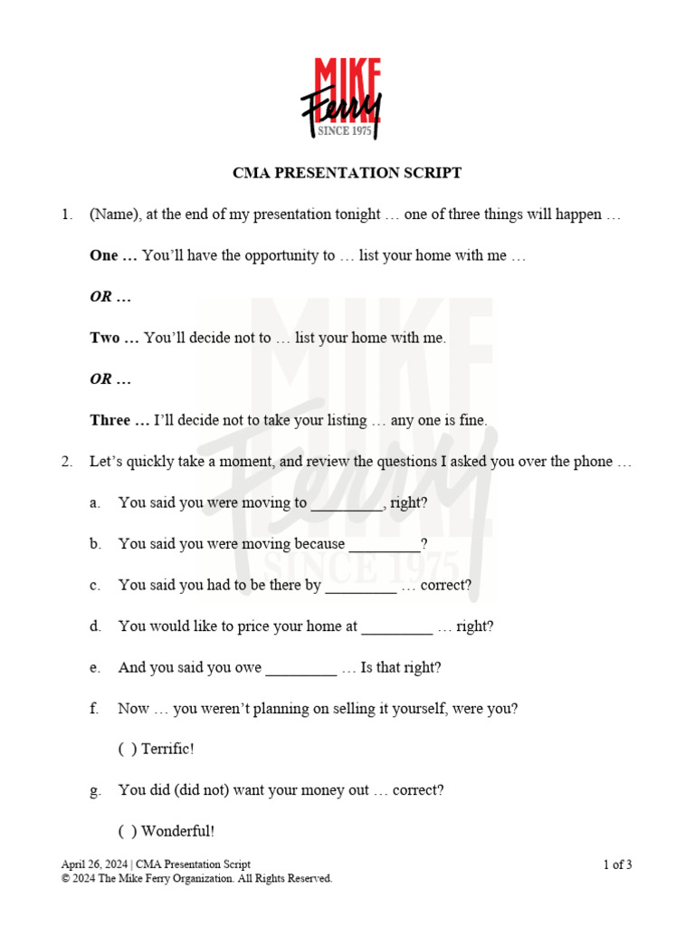 24 04 26 CMA Presentation Script | PDF