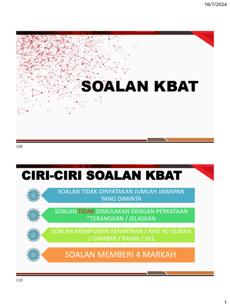 Ciri dan Format Soalan KBAT | PDF
