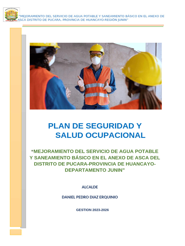 18.6 Plan de Seguridad y Salud Ocupacional | PDF | Saneamiento | Valores