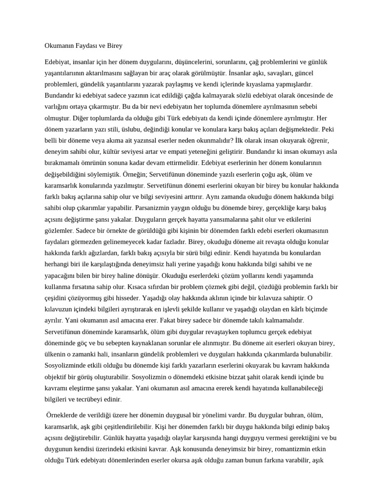 Edebiyat Deneme | PDF