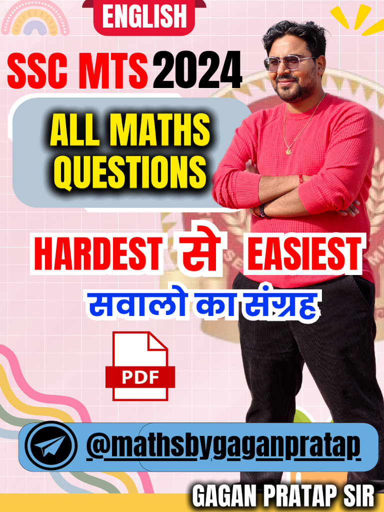 SSC_MTS_2024_All_Maths_Questions_Hard_To_Easy_Compilation_ENGLISH | PDF ...