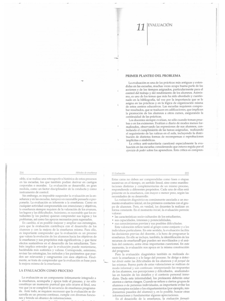 Métodos de Enseñanza Davini - Evaluación | PDF