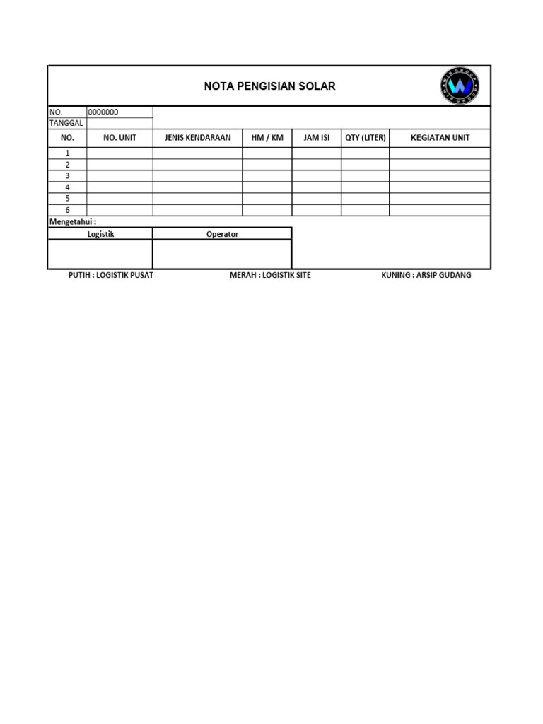 Form Pengisian Solar | PDF