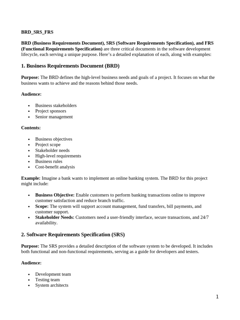BRD_SRS_FRS | PDF | Use Case | Software Testing