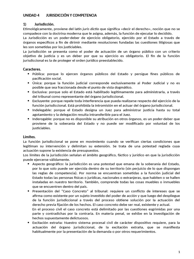 Unidad 4 TGP - Jurisdiccion y Competencia | PDF | Jurisdicción | Ley ...