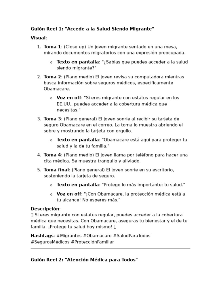 Guión Reels 3 | PDF