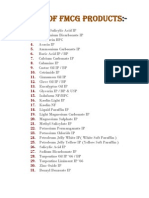 FMCG Product List