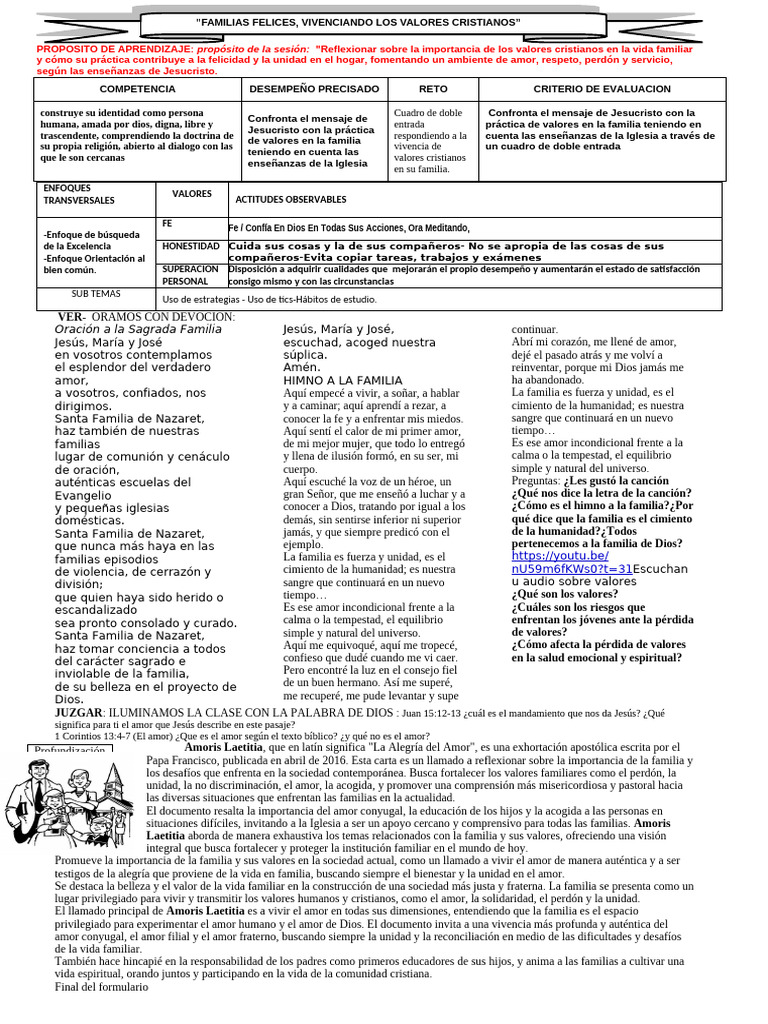 Valores Cristianos en la Familia | PDF | Amor | Oración