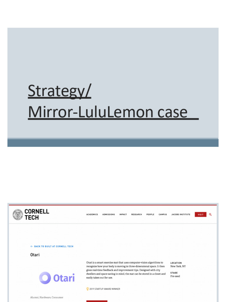 Strategy Mirror LL Case Takeaways 3 | PDF | Business Model | Brand