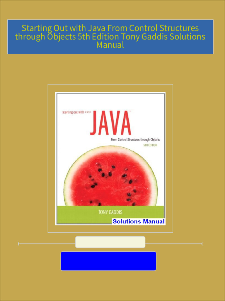 PDF Starting Out with Java From Control Structures through Objects 5th ...