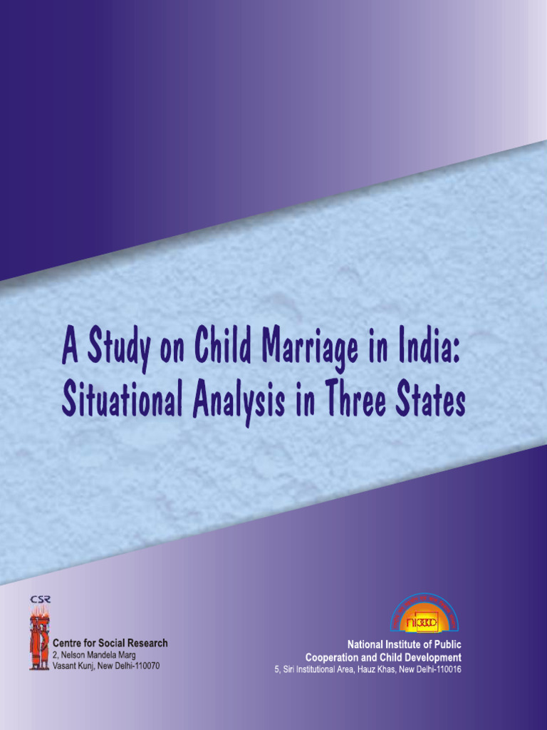 A Study On Child Marriage in India Three States | PDF | Domestic ...