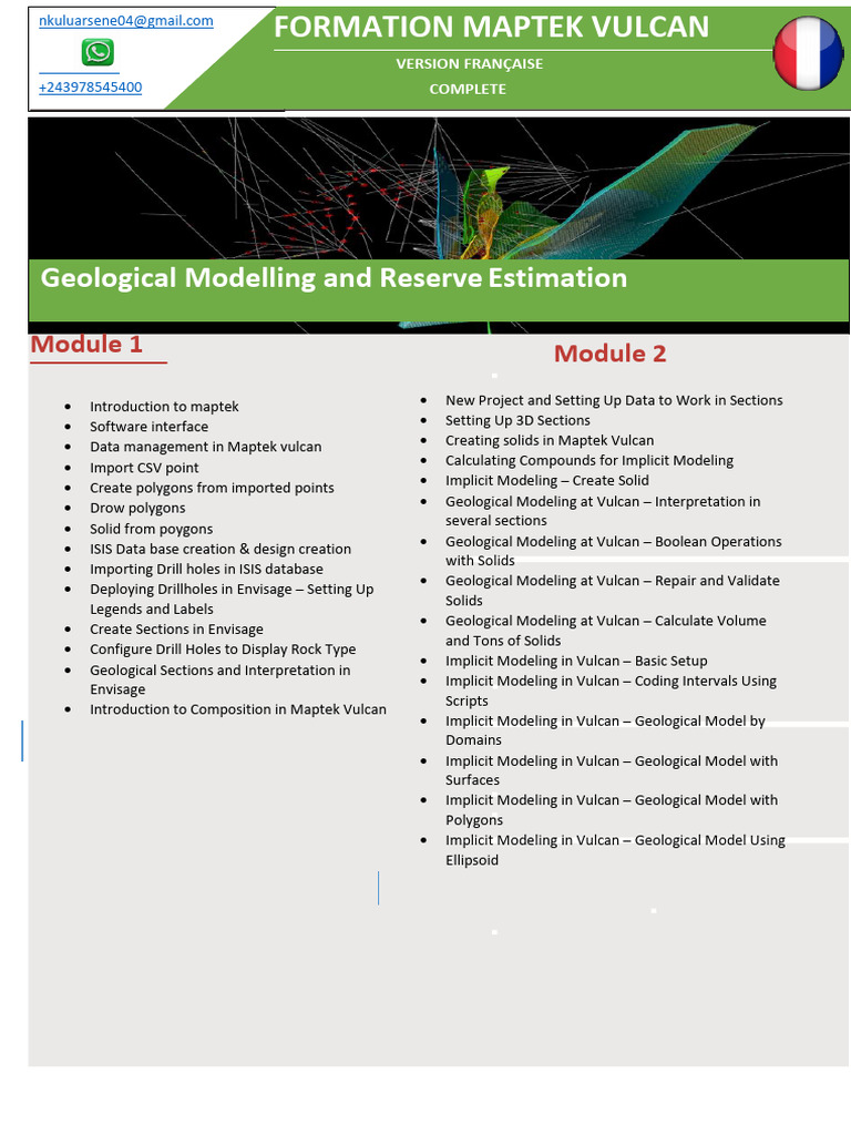 Formation Maptek Vulcan: Modélisation Géologique | PDF | Geology ...