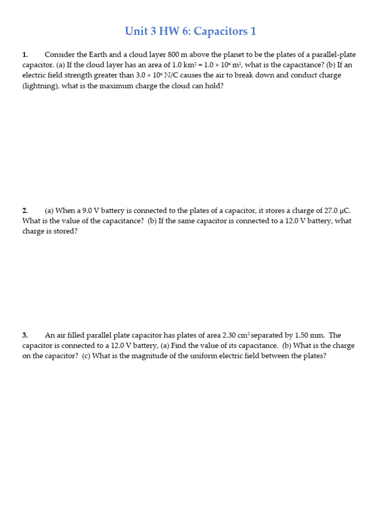 Capacitor Calculations for Students | PDF
