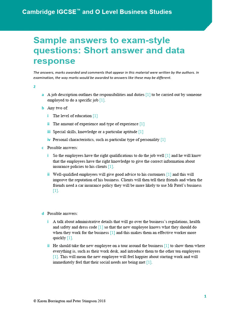 8 Recruitment, Selection and Training of Employees - Sample Answers To ...