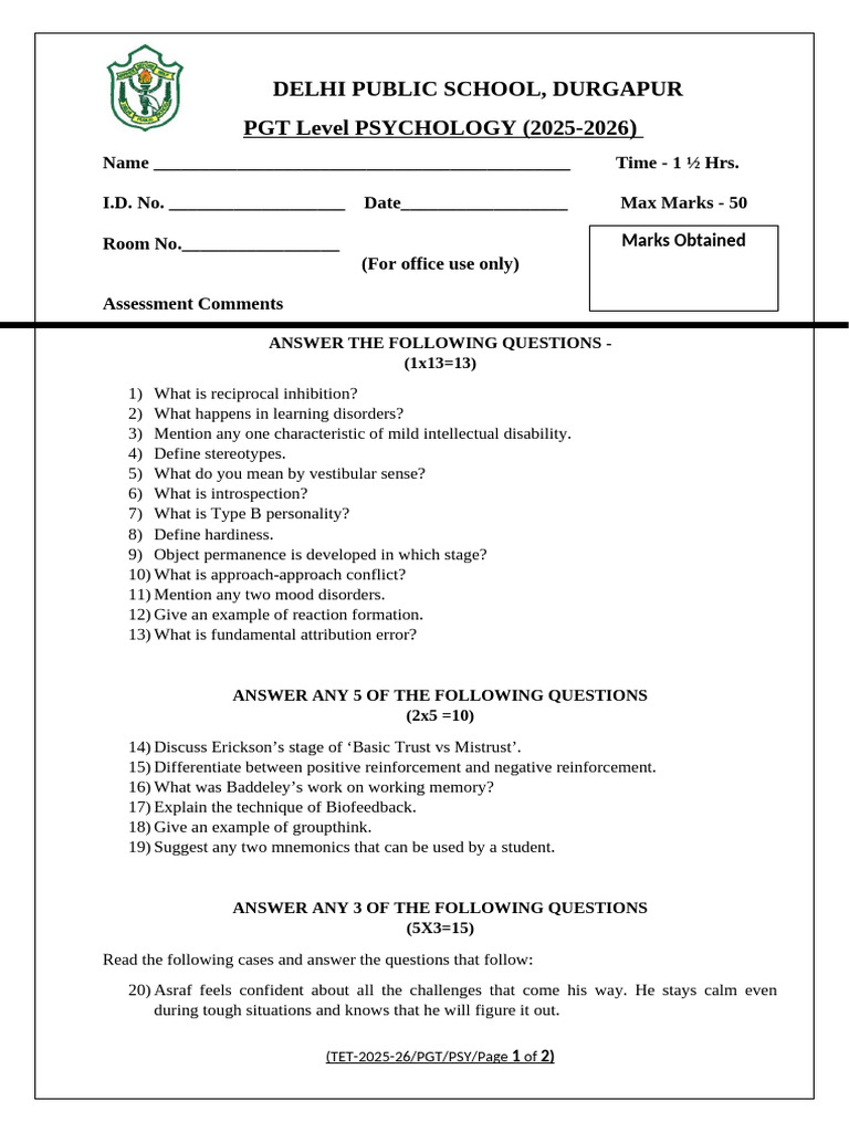 tet-set-a-25-26-pdf-neuroscience-cognitive-psychology