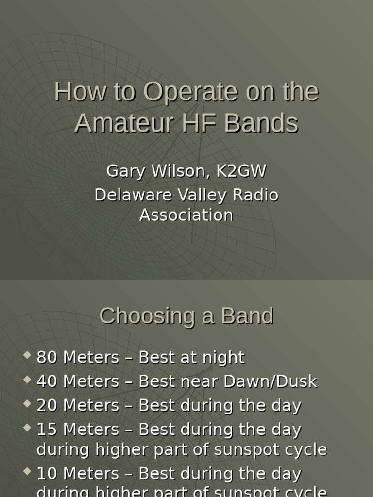 How To Operate HF | PDF | Broadcast Engineering | Telecommunications ...