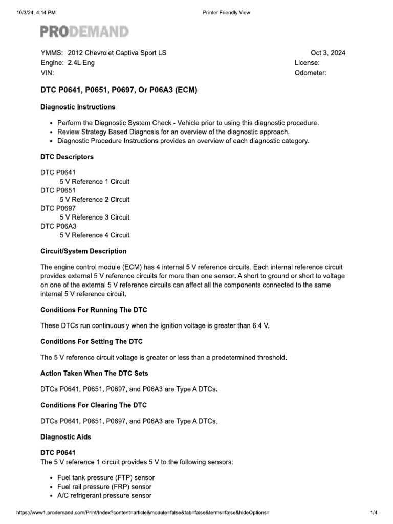 Codig P0697 Chevrolet Captiva | PDF
