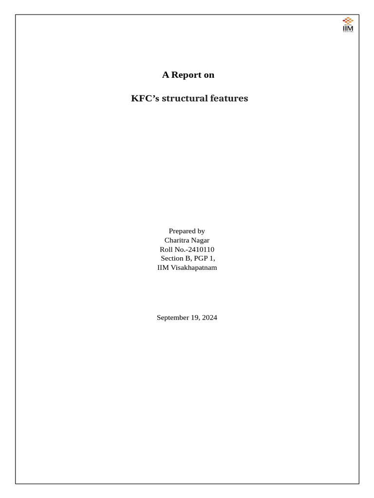 KFC Organizational Structure Analysis Report | PDF | Leadership | Economies