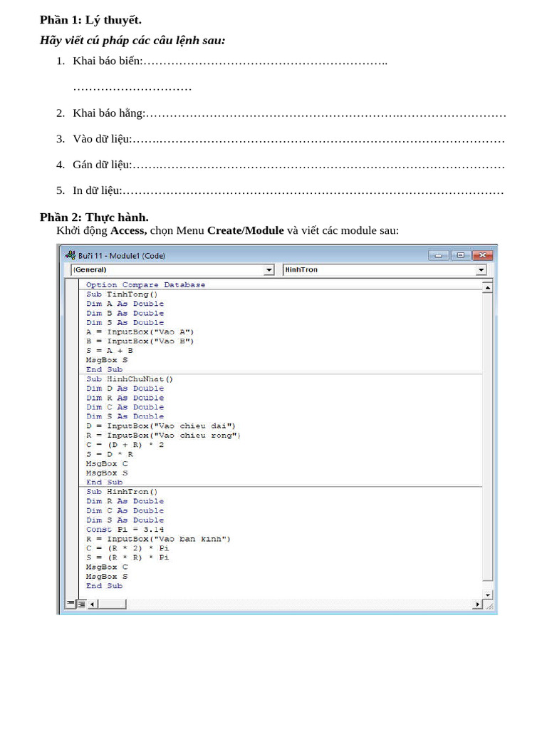 Bai So 1 | PDF