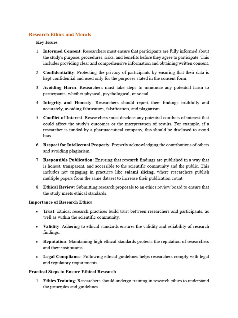 Essential Research Ethics Guidelines | PDF | Informed Consent ...