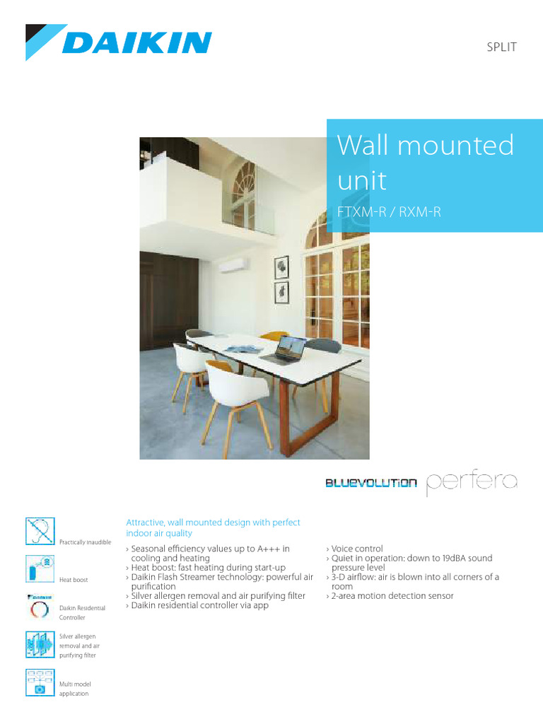 Catalog Daikin Perfera Ftxm R Pdf Engineering Thermodynamics