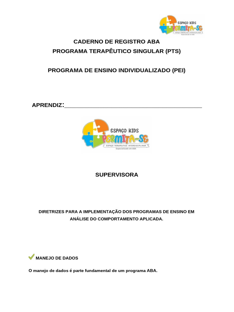 Registro de Dados em Programa ABA | PDF | Aprendizado | Comportamento